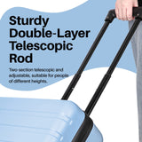 AnyZip Carry On Luggage 21" Hardside PC ABS Lightweight USB Suitcase with Wheels TSA Lock for kids Light Blue