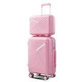 MWrouqfur Hard Shell Luggage Sets 4 Piece with 360 Spinner Wheels,Lightweight Suitcase Set with TSA Lock,Travel Luggage Set with Telescoping Handle,Light and Strong,Easy to Clean (Pink 2)