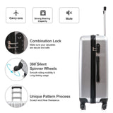 Apelila 4 Piece Luggage Sets for Travel, Hardshell Suitcase with Spinner Wheels (18/20/24/28 Inch), Lightweight Carry On & Checked Luggage for Family Vacation (Sliver-Wave)
