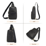 S-ZONE Sling Bag for Men Women RFID Blocking Genuine Leather Crossbody Shoulder Bag Backpack Hiking Daypack Travel