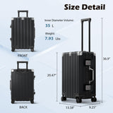 Krute Luggage Sets 2 Pieces Aluminum Frame Suitcase With Spinner Wheels 20 28 Inch Hardside No Zipper PC Luggages with USB Charger
