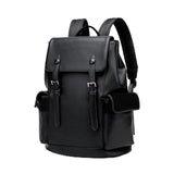 ROSTNK Leather Backpack for Men Black Laptop Computer Backpack Large Capacity Business Ladies Retro Leisure Travel Backpack (Backpack), XL-65028