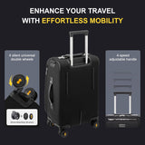 LEVEL8 Carry On Luggage with Compartment, 20 Inch Softside Expandable Travel Rolling Suitcase with 15.6" Laptop Backpack