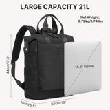 G4Free 15.6" Laptop Backpack for Men Women, 21L Slim Backpacks for Work, Business, College, Travel, Black