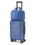 BAGSMART 2 Piece Luggage, 20 Inch Carry On Suitcase with Spinner Wheels, Polycarbonate Material, Blue