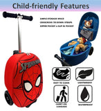 Fast Forward Spider-Man 18" Ride-On Suitcase Scooter - Lightweight Carry-On Scooter Luggage