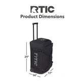 RTIC Road Trip Rolling Duffle Bag with Wheels for Men and Women, Traveling Tote for Camp, Travel, Gym, Weekender, Camping, Overnight Carry On, Sports, Spacious, Water Resistant, Large, Black