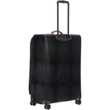 Bric's My Safari Spinner Suitcase, Lightweight Expandable Leather Shell Luggage with Smooth 360° Wheels and TSA Lock - 30 Inch, Black