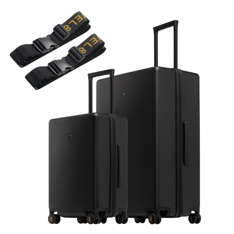 LEVEL8 Luminous Luggage Sets 2 Piece with Luggage Straps, 20/28 inch