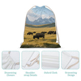 STVNKML Teton Prairie Drawstring Backpack Sport Gym Bags Yoga Shopping Travel Casual Daypacks for Women Men