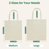 Carbrea 12 Pack Canvas Tote Bag - Lightweight Thin Tote Bags Bulk Blank Shopping Reusable Grocery Bags for DIY Gift Sublimation Activity - Beige