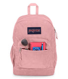 JanSport Cross Town Plus Remix Backpack - Padded Back Panel, Laptop Sleeve, and Front Pocket Organizer - Misty Rose Corduroy