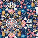 Vera Bradley Women's Softside Rolling Suitcase Luggage, Enchanted Mandala Blue, 22" Carry On