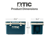 RTIC Ultra-Light 32 Quart Hard Cooler Insulated Portable Ice Chest Box for Drink, Beverage, Beach, Camping, Picnic, Fishing, Boat, Barbecue, 30% Lighter Than Rotomolded Coolers, Marine/Canvas