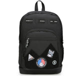 Swissdigital Design Big Student Laptop Backpack with Fun Personalized Patches For College Boy & Girl, Middle High School Teen Bookbag Cool Travel Daypack Black- Includes 3 Patches | SD1718-01
