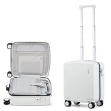 Hanke 16 Inch Underseat Carry On Luggage, Airline-Approved Hard Shell Small Suitcase with Spinner Wheels, Lightweight Tsa Lock Travel Luggage for Short Trips(Smoke White)
