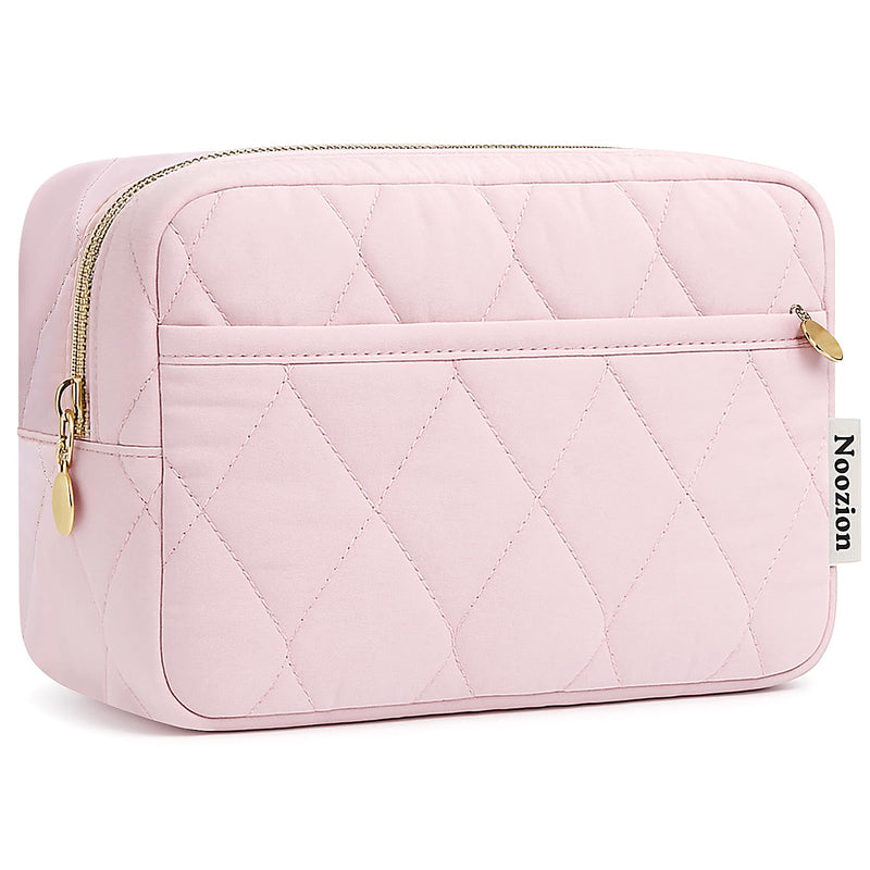 Noozion Makeup Bag Travel Toiletry Bag, Puffy Padded Cosmetic Bag for Women, Makeup Organizer Case, Wide-open Pouch Purse, Travel Essentials