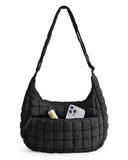 BAGSMART Crossbody Hobo Bag for Women with Adjustable Strap, Quilted Puffy Purses for Women Fluffy Compact Shoulder Handbag