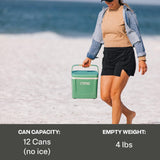 RTIC 8 QT Road Trip Personal Cooler, Small, Compact, Insulated, Portable Ice Chest Box for Food, Drink, Beverage, Beach, Camping, Picnic, Fishing, Boat, 12-Can Capacity, Dark Grey & Cool Grey