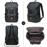 KAUKKO Laptop Outdoor Backpack Traveling Daypack Hiking Rucksack Large Capacity Bag Fits 15.6"(23-Darkgrey)