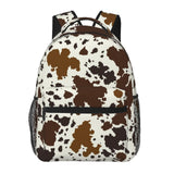 HKHEHOP Brown Cow Print Backpack For School Laptop Bags Bookbag Big Casual Daypack For Student Girls Boys Kids Teens Travel Sports Work