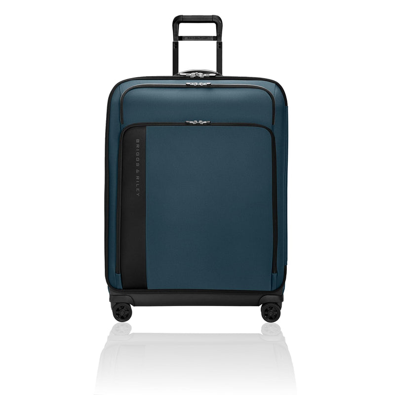 Briggs & Riley 29" Large Expandable Spinner - Checked Luggage for Travel, Suitcases with Wheels, Softside Rolling Bag for Men & Women - ZDX Collection, Ocean