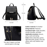 Pahajim Women's Fashion Travel Backpack Mini Purses Bag Cute Rucksack Multipurpose Shoulder Bag (black)