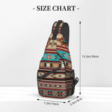 SURERUIM Aztec Design Sling Bag for Women Men Crossbody Shoulder Backpack Southwest Native American Ethnic Tribal Chevron Aztec Chest Bags Navajo Print Gym Bag Travel Hiking Rucksack Casual Daypack