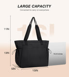 Marvolia Large Tote Bag for Women - Lightweight Travel Tote Handbags Work Tote Bags with Zipper for Gym Travel Work Shopping - Black