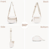 Checkered Crossbody Bum Bags for Women Nylon Checkered Purse Checkerboard Fanny Pack (A04 Beige)