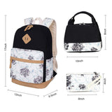 Good King School Backpack for Teen Girls Lightweight Laptop Backpack College Bookbag Stylish Casual Daypack with Lunch Box and Pencil Case, Black