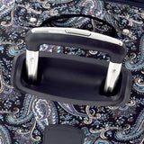 London Fog Mayfair 25 Inch Expandable Spinner Softside Suitcase, Navy White Paisley