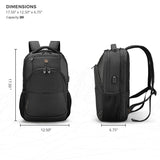 Swissdigital Design Travel Laptop Backpack, Laptops Backpack with USB Charging Port for Men Women Fits 16 Inch Notebook, Black | SD1670-01