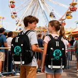 RM Family School Backpack for Boys Print Backpack Teenagers Anime Large School Bag Outdoor Reflective Daypack.Luminous Pattern Travel Laptop Backpack - With Usb Charging Port Headphone port