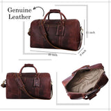 Aaron Leather Duffle Bag for Men & Women, 30L Travel Overnight Weekender Garment Duffel Bags, Carry On Mens Weekend Bag for Business, Traveling, Luggage Bag - Walnut