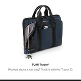 TUMI - Alpha Bravo Academy Brief - Compact Laptop Briefcase - Travel Laptop Bag - 11.8" X 15.5" X 2.0" - For 15" Laptop - Navy Coated Canvas