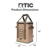 RTIC Backpack Cooler 24 Can, Insulated Portable Soft Cooler Bag Waterproof for Ice, Lunch, Beach, Drink, Beverage, Travel, Camping, Picnic, Car, Hiking, Tan