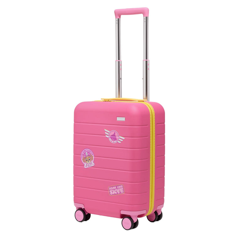 Away PAW Patrol Kids Carry On Luggage, Lightweight Rolling Suitcase for Children, TSA-Approved, Spinner Wheels, Travel Suitcase for Toddlers & Kids, Skye Pilot Pink