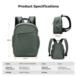 K&F CONCEPT Camera Backpack, Lightweight Camera Bag for Photographers, Portable Photography Bag Compatible with Canon/Nikon/Sony - Green