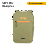 RTIC Ultra Dry Backpack, Waterproof Outdoor Floating Bags for Hiking, Travel, Camping, Boating, Backpacking, 26L, Olive & Orange