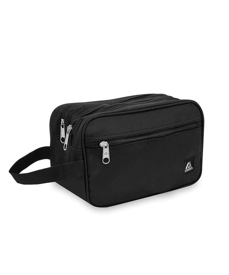 Everest 578W Dual Compartment Toiletry Bag, Black, One Size