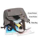 Women's Canvas Top Handle Handbag Stylish Multi-pocket Shoulder Tote Purse Work Crossbody Bags (Black) One Size