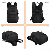 HUNTVP 10L Tactical Backpack Small Backpack Mini Daypack Military MOLLE Rucksack Gear Tactical Assault Pack Bag for Hunting Camping Trekking(10L-Black)