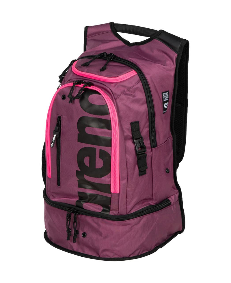ARENA Unisex Adult Fastpack 3.0 Swimming Athlete Sports Backpack for Swimming Training Gear Gym Bag for Men and Women, 40 Liters, Plum/Neon Pink