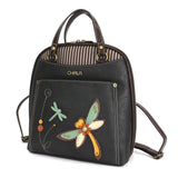 CHALA Convertible Backpack Purse - Women Convertible Shoulder Purse with Adjustable Strap - Dragonfly - Black