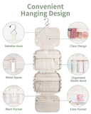 Narwey Hanging Toiletry Bag for Women Travel Checkered Makeup Bag Organizer Toiletries Bag for Travel Size Essentials, Accessories, Brushes, Cosmetics (Green Checkerboard (Medium))