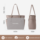 LOVEVOOK Laptop Tote Bag for Women With Large Cup Holder, Leather Work Tote Bag for Women,15.6 Inch Professional Computer Briefcase Business Teacher Commuter Shoulder Bag,Office Travel Gift