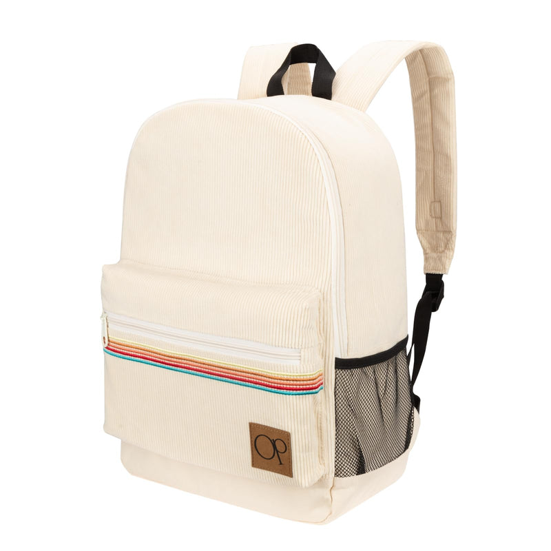 Ocean Pacific OG Corduroy Backpack for Travel, Sports, Beach, Work, Casual Daypack for Men Women Fits 15.6 Inch Laptop (Beach)