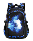 mezhsa Boys Backpack Kids Bookbag Durable Elementary Middle School Bags Soccer 18in (X-Blue)