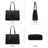 LOVEVOOK Laptop Tote Bag for Women 15.6 Inch Waterproof Leather Computer Bags Business Office Work Briefcase Black